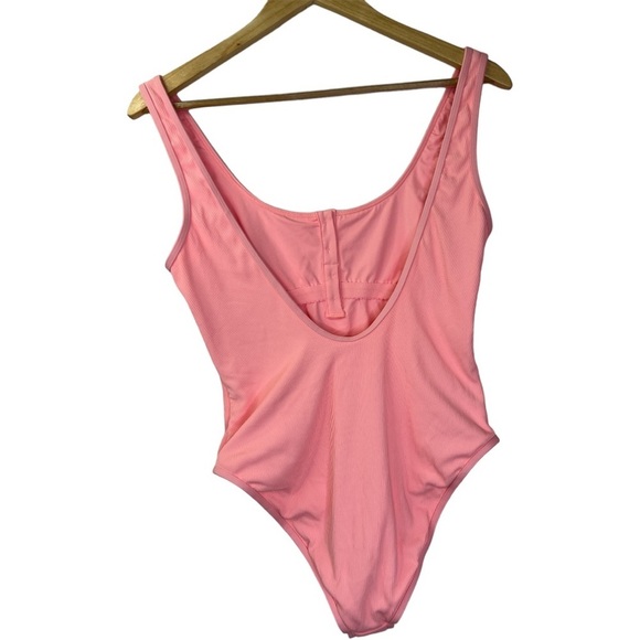 L*SPACE PINK RIBBED FLOAT ON ONE PIECE SWIM SUTE NWT SZ L - Picture 5 of 10